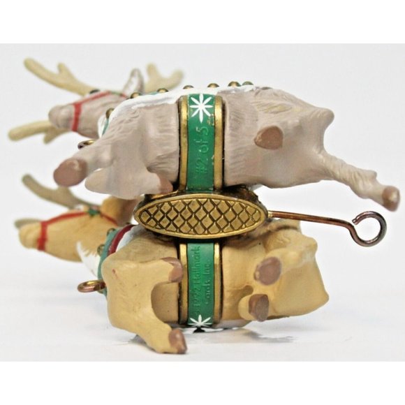 VTG 1992 Hallmark Prancer Vixen Ornament #2 Santa Reindeer Christmas - Picture 7 of 8